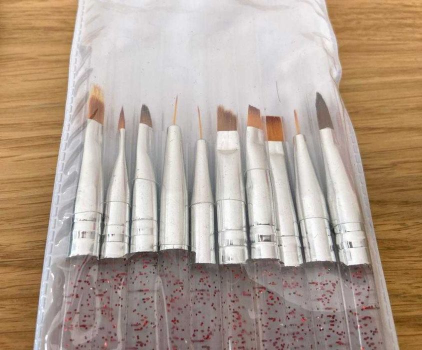 10 Pincéis manicure novos com bolsa