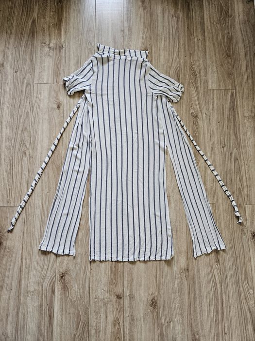 Narzutka kimono plażowe na plażę lato ASOS marynarskie paseczki