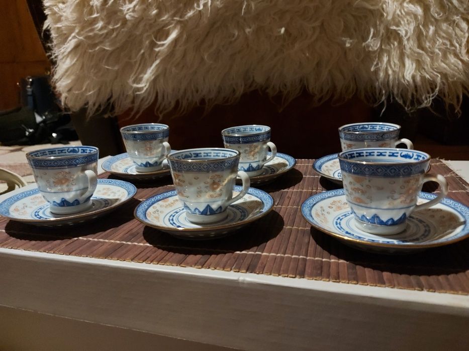 Zestaw chińskiej porcelany z ryżem (PRL)
