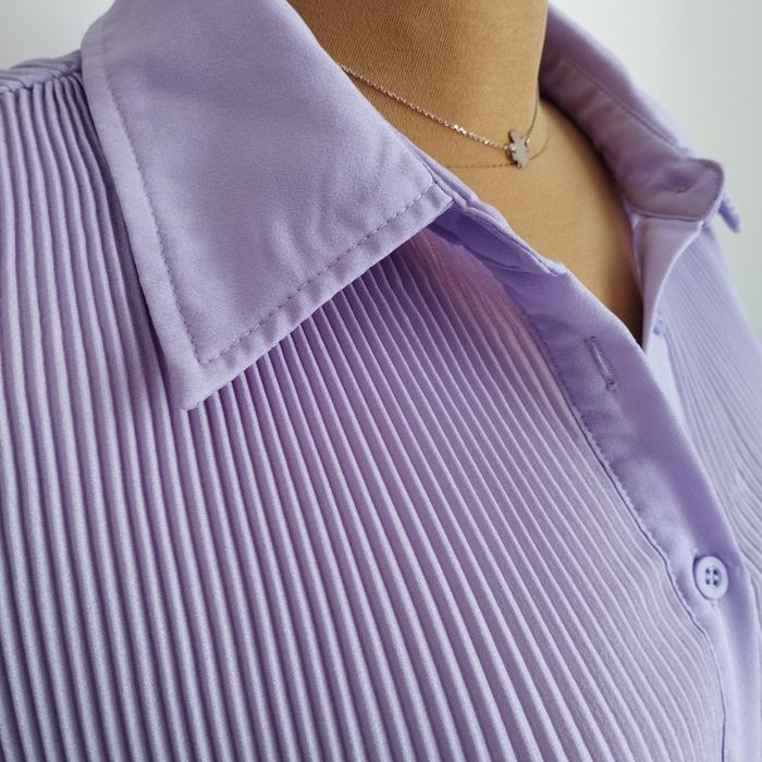 Damska koszula plisowana oversize Pretty Little Thing liliowa S–XXL