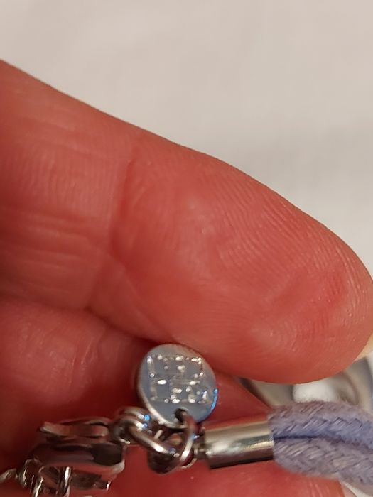 Pulseira Prateada e Azul Claro, Ajustável, tam° 17cm + 2cm de corrente