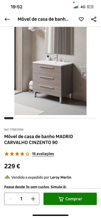 Movel casa banho NOVO Com Lavatorio cor Carvalho