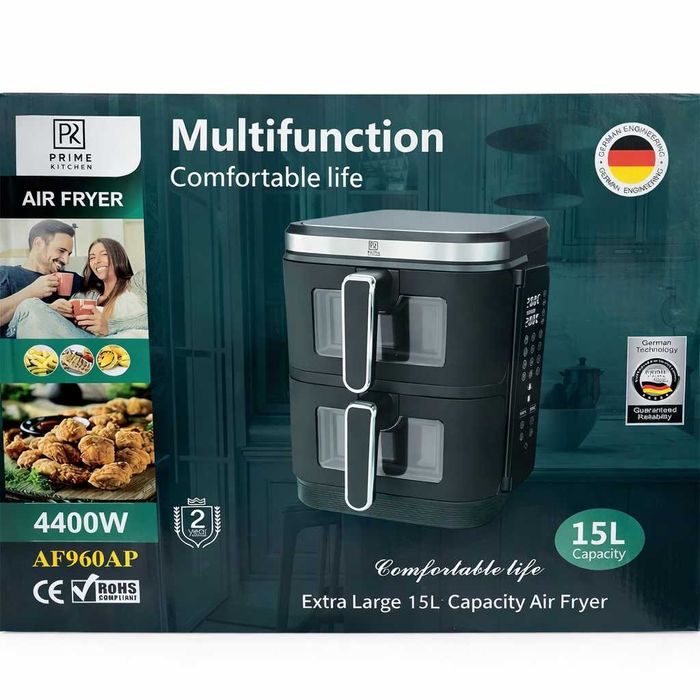 Аерогриль подвійний Prime Kitchen AF960AP, 15 л, 4400 Вт,