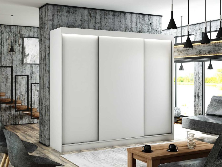 Szafa przesuwna ERGO 150 x 215 x 61półki Biała TANIO