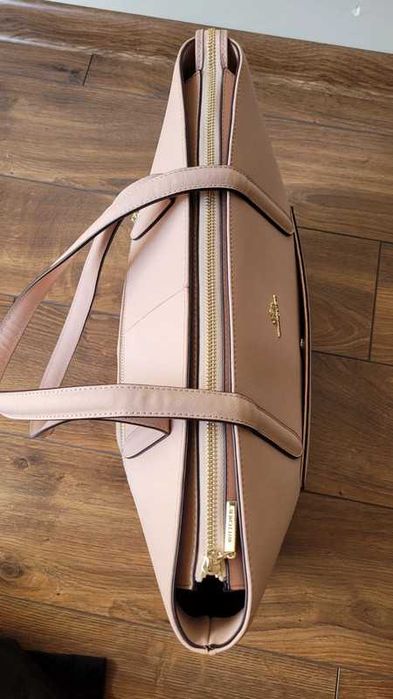 Skórzana shopperka/torba shopper/Wittchen pudrowy róż A4