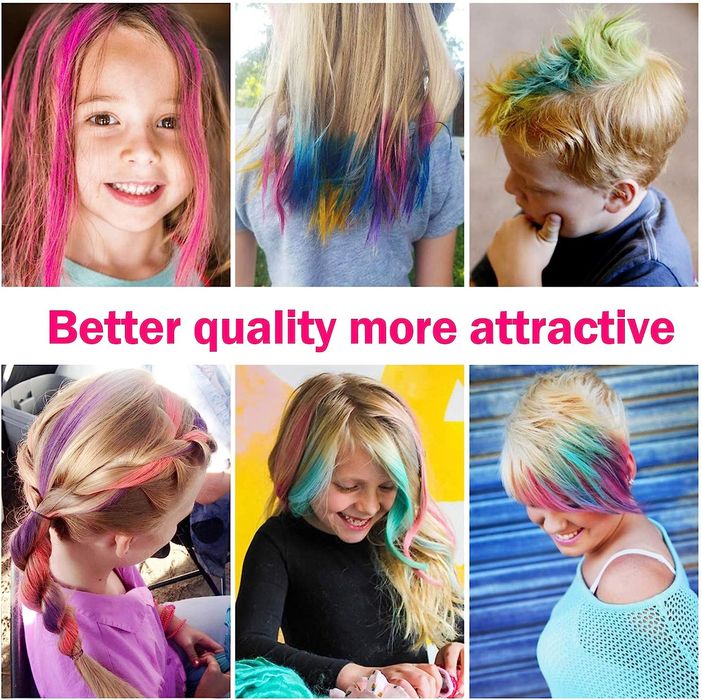 Zmywalna kreda do farbowania włosów 10 szt kolorowe pasemka farbki