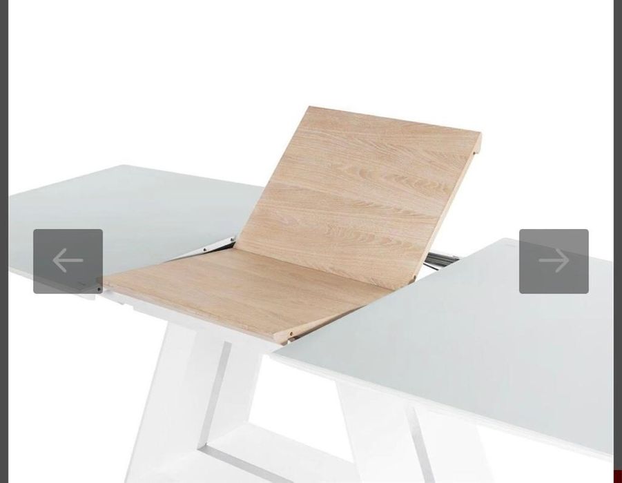 Mesa Extensível Branco e Carvalho