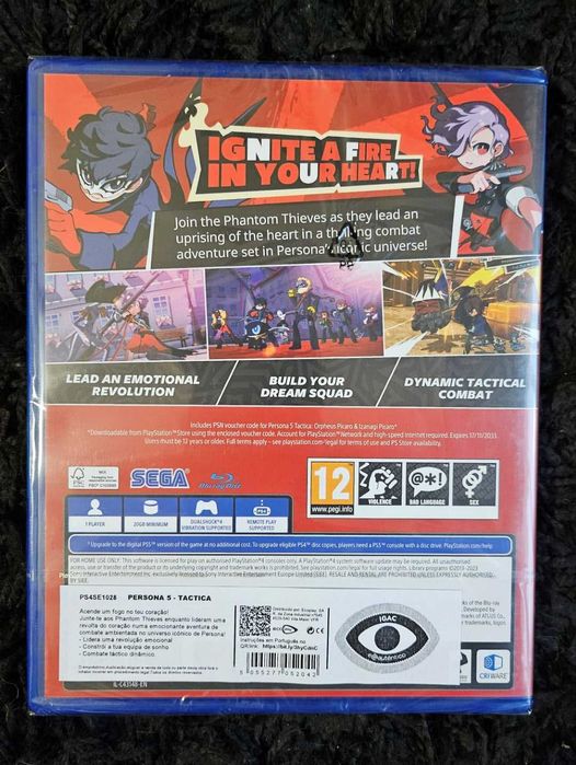 Persona 5 Tactica PS4, versão PT, selo IGAC