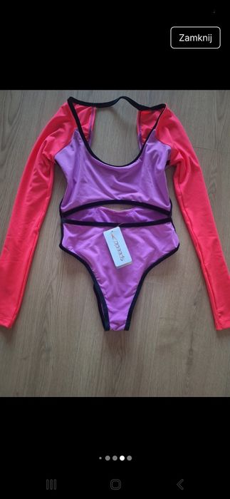 Stroj bikini na basen. Speedo neon kolory roz lycra plywanie neonowe