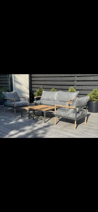 Zestaw wypoczynkowy na taras Oddesund aluminiowy grafitowy 4,5 miejsc