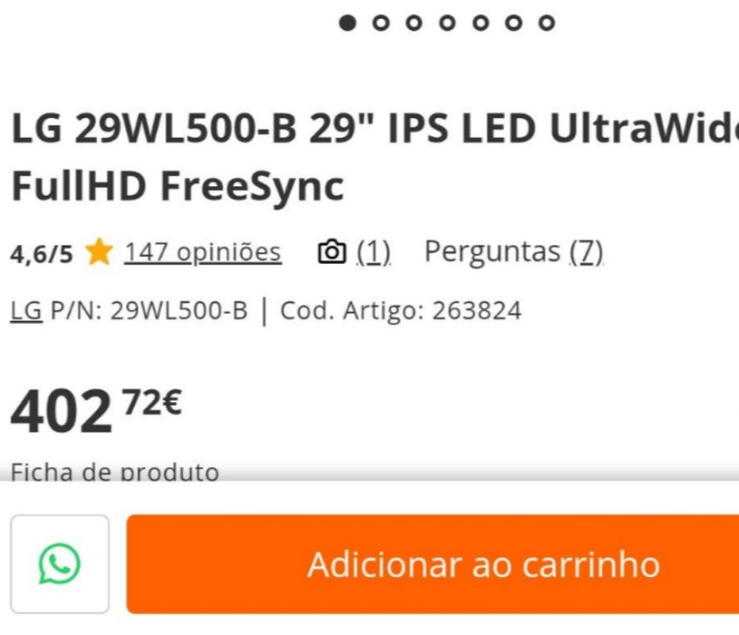 Monitor LG 29lw500 29 pulgadas ultra wide  - full HD a 75hz