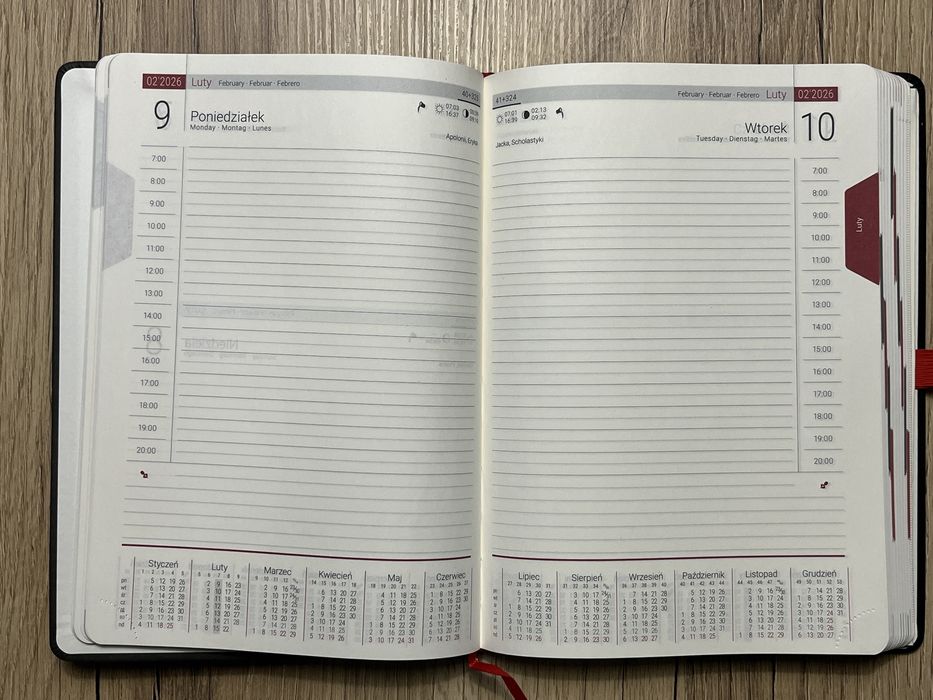 Kalendarz książkowy na 2026 - B5