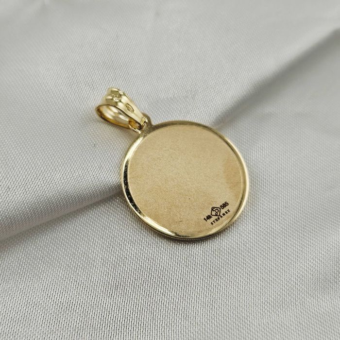 Złota zawieszka JAN PAWEŁ II 3,26g PR.585 14K śr. 2cm