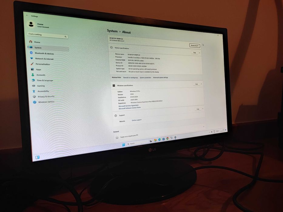 HP EliteDesk 800 G3, i5-7400, 8GB, 240GB SSD+500GB, Windows 11Pro