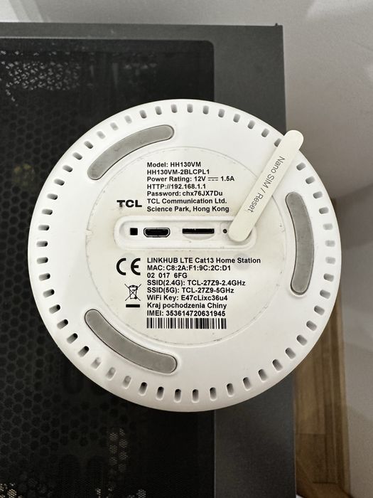 Router LTE TCL LinkHub Cat13 HH130VM internet 4G+, WiFi 2.4/5 GHz