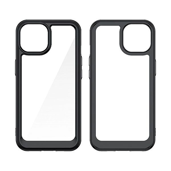 Etui Outer Braders z żelową ramką do iPhone 15 Plus czarne