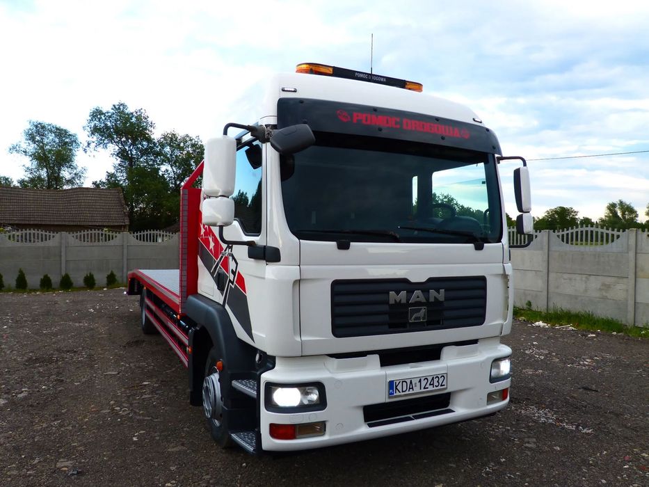 MAN TGM 15.280 POMOC DROGOWA / AUTOLAWETA/ SPECJALNY / EURO 5 / DMC 15.000 KG / ŁADOWNOŚĆ 8.500 KG /DŁ. 7.50 M  cały na poduszkach, xenon, super stan