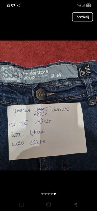 Spodnie jeansy ssg 2xl smoke story group