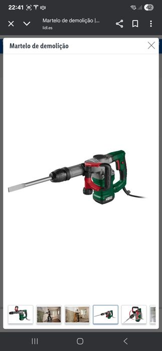 Martelo de demolição 1300W parkside