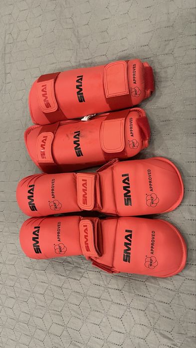 Комплект захисту SMAI на гомілки+стопи,рукавички для карате. Розмір S.