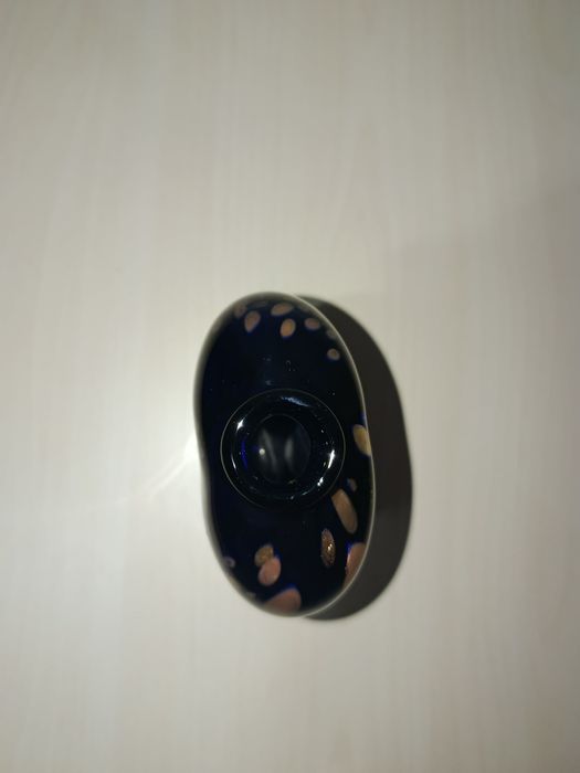 Vaso de Vidro Artístico Italiano Cristalcor – Azul Cobalto com Detalhe