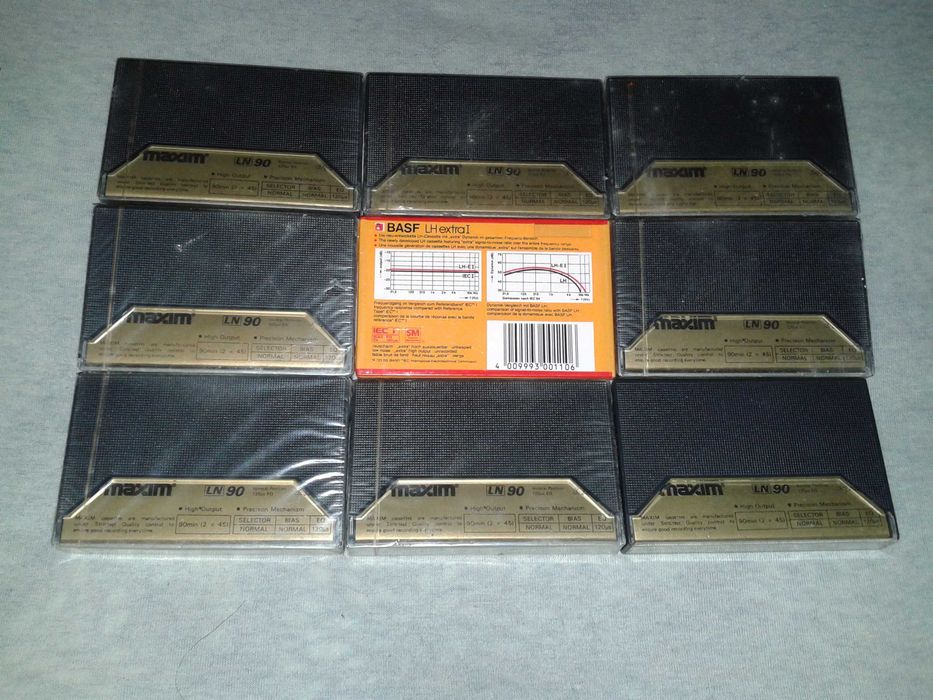 Кассеты новые Maxim LN C90, BASF LH 90. 9штук