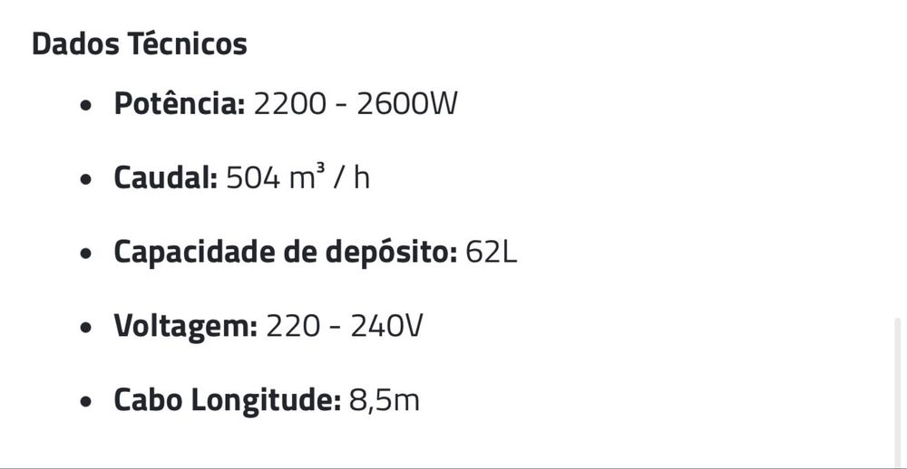 Aspirador de Po e Líquidos IPC GP 2/62 W&D (Wet & Dry)