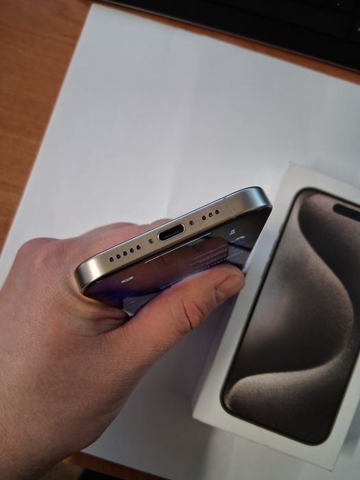 iPhone 15 Pro 256GB Natural Titanium – IDEALNY, 90% baterii