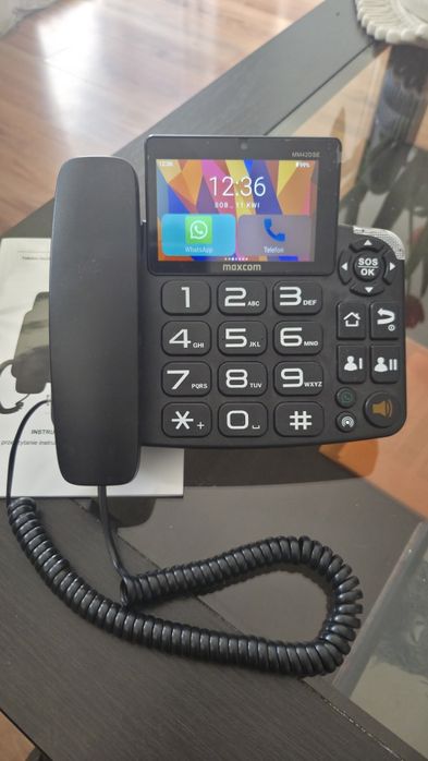 nowy telefon stacjonarny biurkowy Maxcom MM42DSE na kartę SIM Android