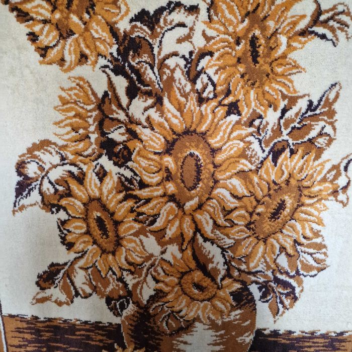 Dywan obraz ścienny kilimek słoneczniki PRL