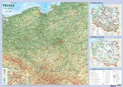 Mapa Polski plansza edukacyjna na ścianę i biurko. Demart. Nowy Produkt