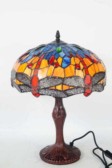 Lampka witrażowa piękne kolory styl tiffany biuro gabinet 3