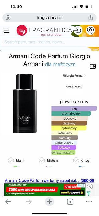 Perfumy męskie Armani Code EDP 125ml