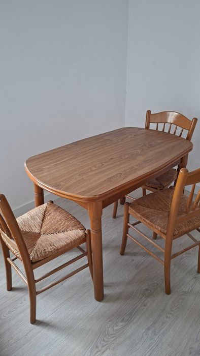 mesa de cozinha extensivel, 3 cadeiras