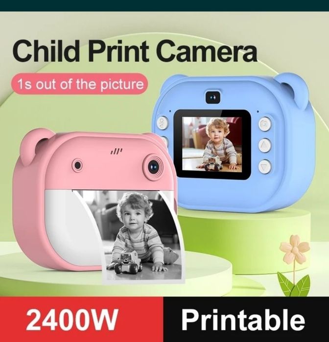 Сучасний полароїд камера  принтер миттевого друку +3 рулони