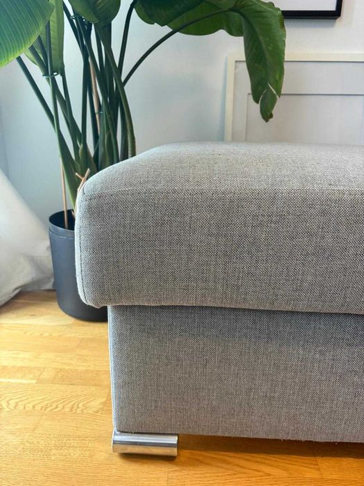 Pufa szara tapicerowana otwierana  - schowek 68x88x44cm