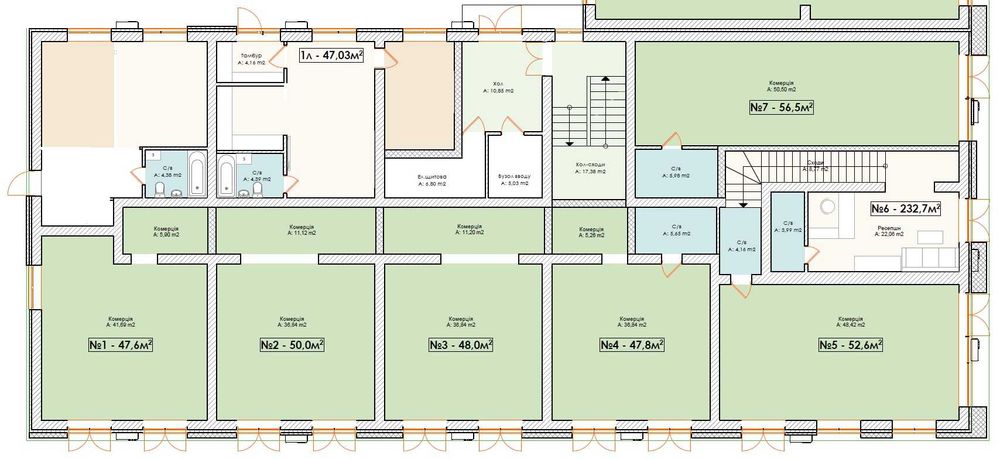 Комерційне приміщення вулиця Соборна фасад м.Ірпінь