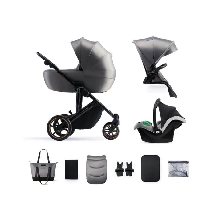 Kinderkraft PRIME 2 | 3w1 + fotelik + baza + adaptery | Pełny zestaw