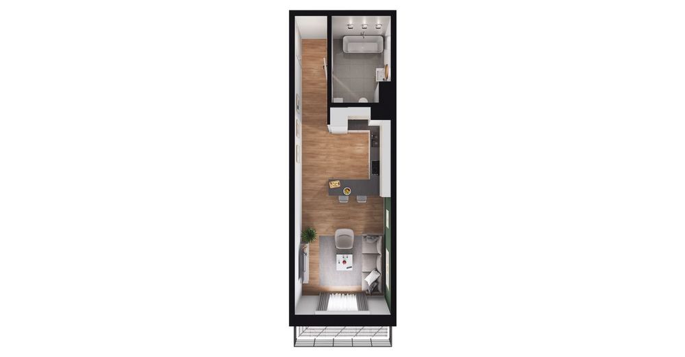 1-pokojowe mieszkanie 37m2 + loggia