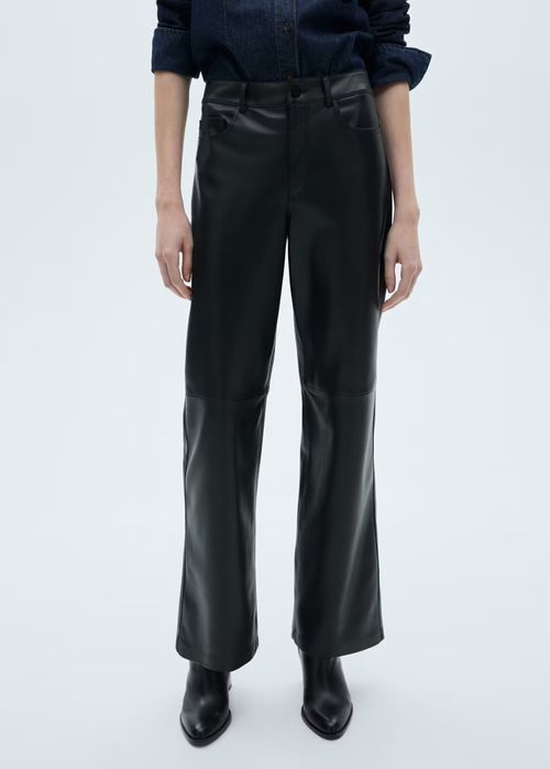 Штани брюки з екошкіри від mango 32, 36, 38, 40, 42 XXS S M L XL штаны с экокожи кожаные шкіряні манго
