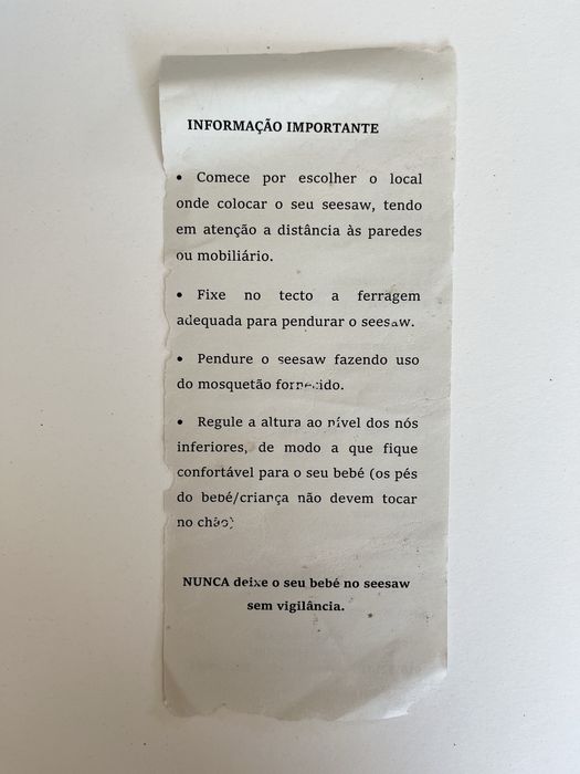 Baloiço para bebé/criança da SeeSaw