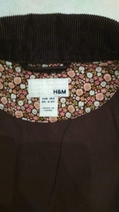 Marynarka sztruksowa H&M r. 104