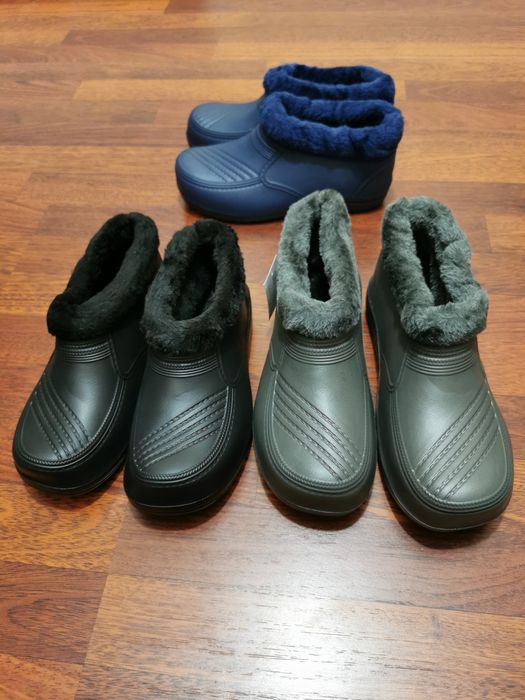 Damskie Kalosze Piankowe Minke Ocieplane Niskie Lekkie Wygodne