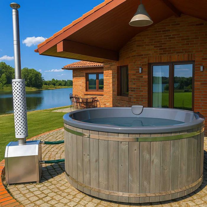 Balia ogrodowa z jacuzzi | Hydromasaż | Piec | Transport gratis
