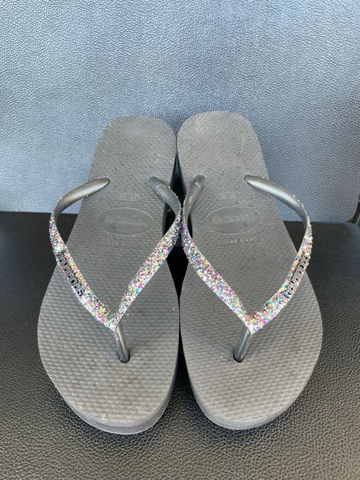 Havaianas glitter senhora plataforma alta