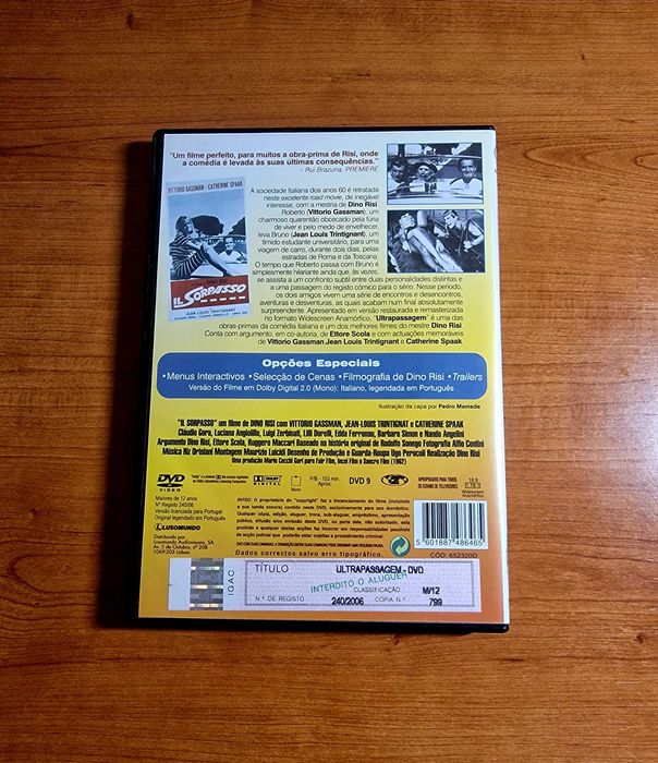 ULTRAPASSAGEM (Dino Risi) Comédia à Italiana! Obra Prima