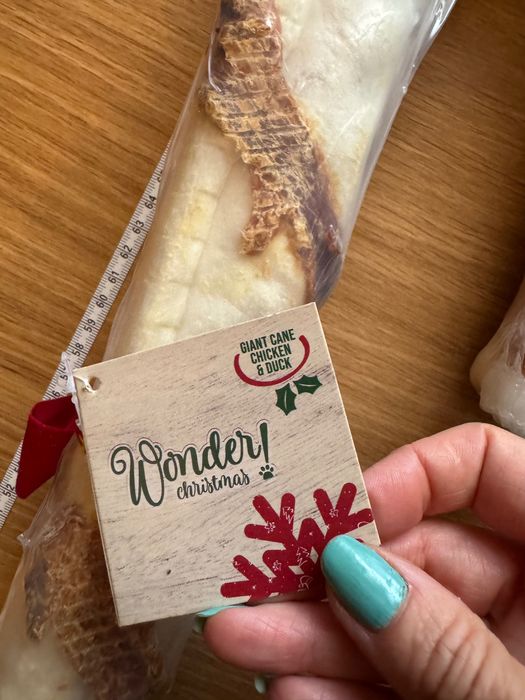Osso gigante (86cm)Wonder de Natal com frango e pato para cães grandes