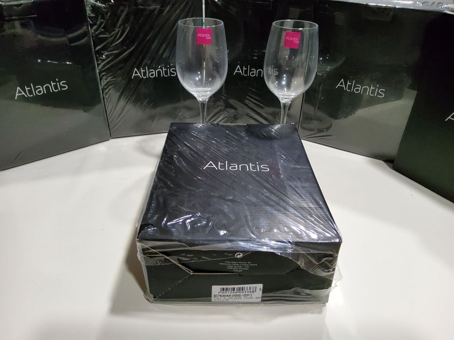 Conjunto Copos  de Vinho Branco Vista Alegre Atlantis Cristal - Novo