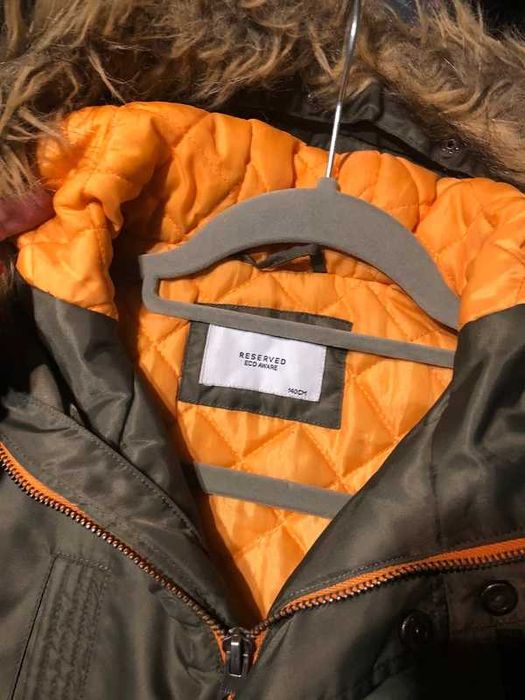 Reserved Długa ocieplana kurtka Parka płaszcz Płaszczyk 140