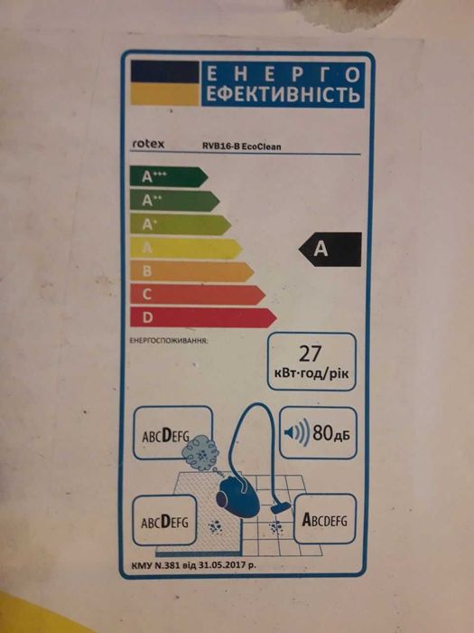 Пилосос RVB16-B EcoClean